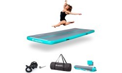 Pripučiamas gimnastikos kilimėlis inSPORTline Airstunt 500 x 100 x 10 cm, pilkas, su elektriniu siurbliu