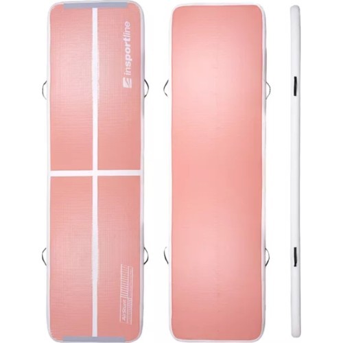 Inflatable Exercise Mat inSPORTline Airstunt 400 x 100 x 10 cm Coral Pink w/ Electric Pump