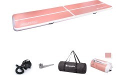 Inflatable Exercise Mat inSPORTline Airstunt 500 x 100 x 10 cm Coral Pink w/ Electric Pump