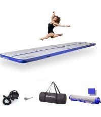 Pripučiamas gimnastikos kilimėlis inSPORTline Airstunt 500 x 100 x 10 cm, baltas, su elektriniu siurbliu