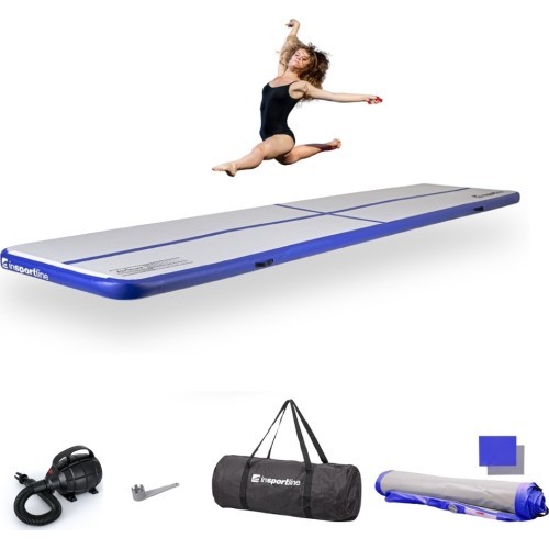 Inflatable Exercise Mat inSPORTline Airstunt 500 x 100 x 10 cm White w/ Electric Pump