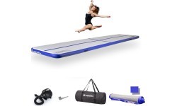 Надувной гимнастический мат inSPORTline Airstunt 500 x 100 x 10 см, белый, с электрическим насосом