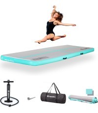 Pripučiamas gimnastikos kilimėlis inSPORTline Airstunt 300 x 100 x 10 cm, baltas, su rankiniu pompu