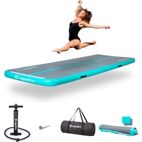 Pripučiamas gimnastikos kilimėlis inSPORTline Airstunt 300 x 100 x 10 cm pilkas su rankiniu pompu