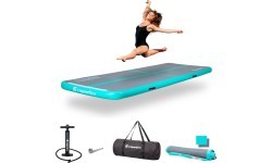 Pripučiamas gimnastikos kilimėlis inSPORTline Airstunt 500 x 100 x 10 cm pilkas su rankiniu pompu