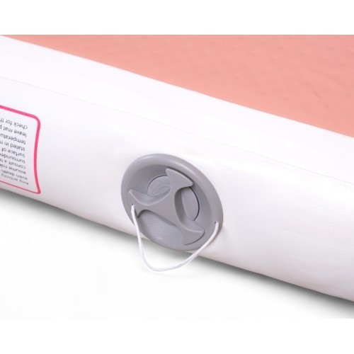 Надувной гимнастический мат inSPORTline Airstunt 400 x 100 x 10 см, коралловый розовый, с ручным насосом