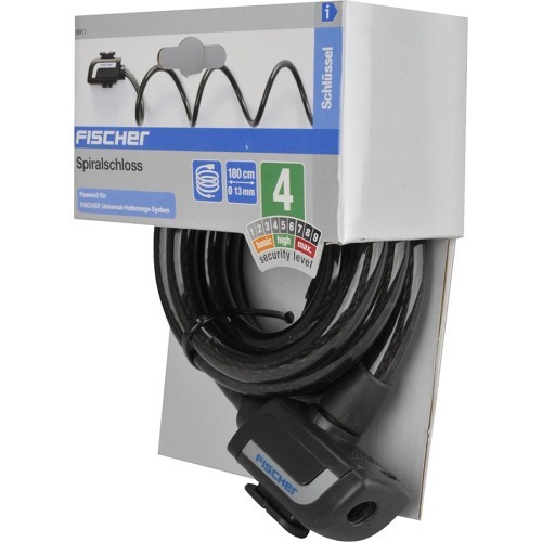 Fischer bicycle lock, cable, with key, 14 x 600 mm