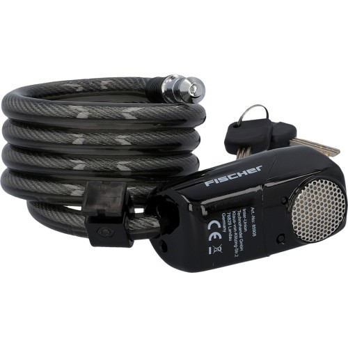 Fischer Alarm Bike Lock // with 110 dB alarm, cable, keyed, 12 x 1200 mm