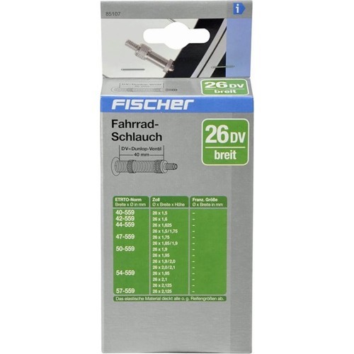 Камера велосипедная Fischer 26" x 1.50–2.125" (40/57–559) DV 40mm