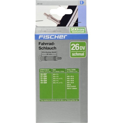 Велосипедная камера Fischer 26" x 1.25-1.625" (32/44-559) DV 40mm