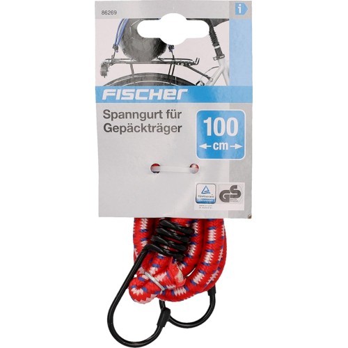 Fischer luggage rack strap with hook, 100 cm (red)