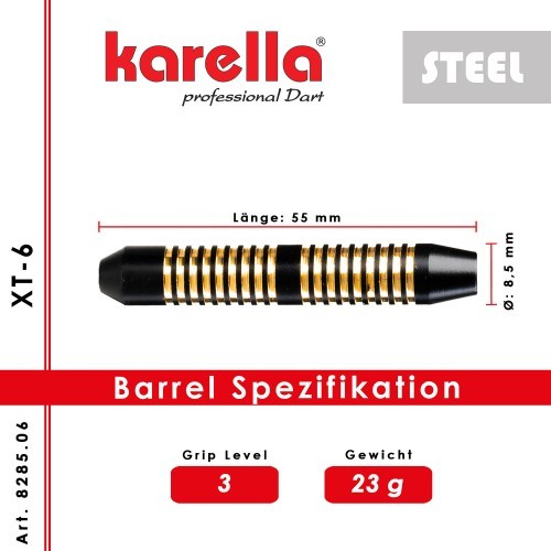 Smiginio strėlytės Karella XT-6 su plieniniais smaigaliais, 23 g