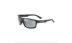 Wiley X Peak ACPEA06 grey, black-rimmed glasses.