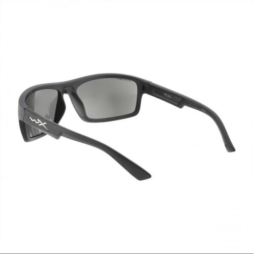 Wiley X Peak ACPEA06 grey, black-rimmed glasses.