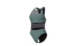 Женский купальник Mesh Panels Vent Back, шалфейный, 38 - 600