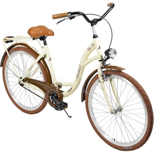 Dviratis AZIMUT City Lux 26" 2025 cream-brown