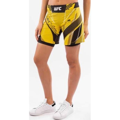 UFC Venum Authentic Fight Night moteriški šortai – Long Fit – geltoni