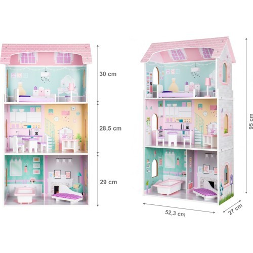 Wooden Dollhouse Ecotoys Blueberry Residence