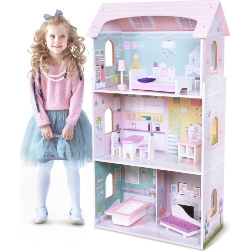 Wooden Dollhouse Ecotoys Blueberry Residence
