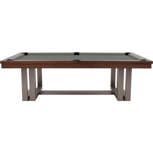 Pool Table / Dining Table, Rasson Trillium, 8 ft., Walnut, Standard Cloth yellow green