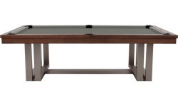 Pool Table / Dining Table, Rasson Trillium, 8 ft., Walnut, Standard Cloth yellow green