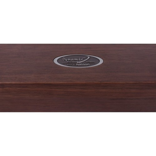 Pool Table / Dining Table, Rasson Trillium, 8 ft., Walnut, Standard Cloth yellow green