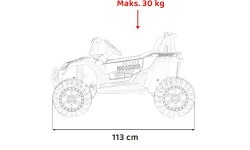 Elektromobilis Buggy UTV 2000M Racing, baltas