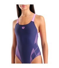 Moteriškas maudymosi kostiumėlis Lily Swim Pro Back, tamsiai mėlynas su orchidėja, 38 - 790