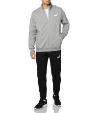 Puma Clean Sweat Suit Men's Tracksuit Grey Black 585841 03