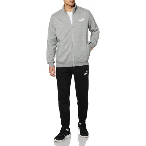 Puma Clean Sweat Suit Men's Tracksuit Grey Black 585841 03