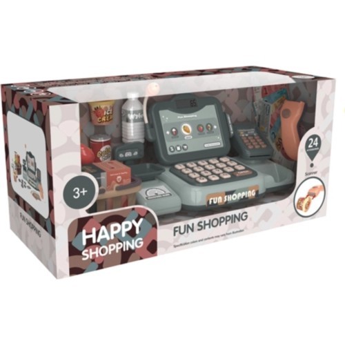 Кассовый аппарат с продуктами, сканером, калькулятором и звуками EcoToys