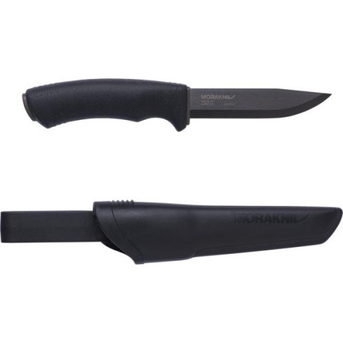 Peilis Morakniv Bushcraft, be dantukų, anglinis plienas, juodas