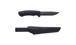 Нож Morakniv Bushcraft, без зубцов, углеродистая сталь, чёрный