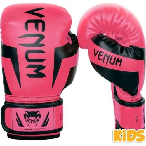 Venum Elite Kids Exclusive vaikiškos bokso pirštinės, fluorescencinės rožinės