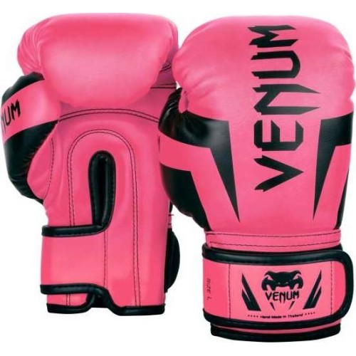 Venum Elite Kids Exclusive vaikiškos bokso pirštinės, fluorescencinės rožinės