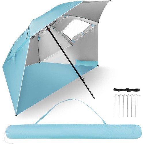 Paplūdimio skėtis / užuovėja 2in1 XXL 240 cm mėlynas NC17114 NILS
