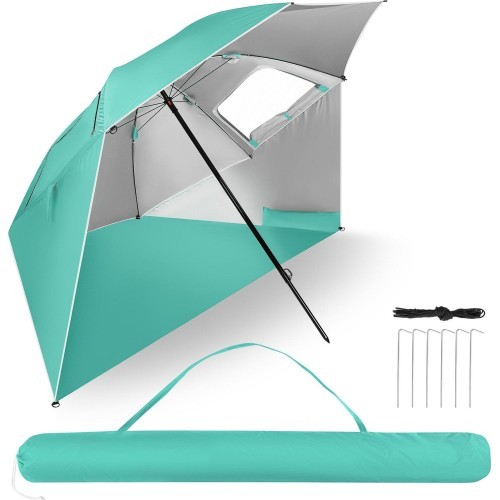 NC17114 paplūdimio skėtis ir užuovėja 2in1 XXL 240 cm žalia NILS