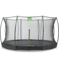 EXIT Silhouette ground trampoline ø366cm with safety net - black Outdoor Round Coil spring Sunken trampoline
