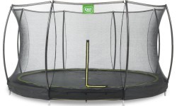 EXIT Silhouette ground trampoline ø366cm with safety net - black Outdoor Round Coil spring Sunken trampoline