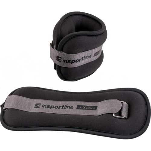 Riešo/kulkšnies svarmenys inSPORTline ON-X neopreniniai 2 x 1,5 kg - Juoda