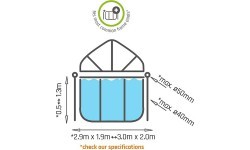 Навес для бассейна EXIT 300x200 см