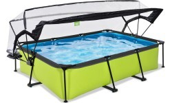 EXIT Lime pool 300x200x65cm with dome and filter pump - green