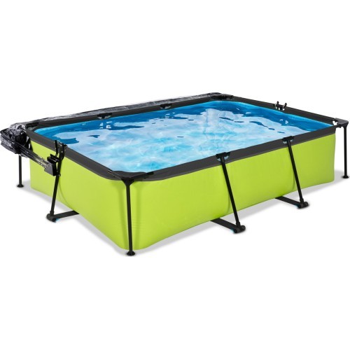 EXIT Lime pool 300x200x65cm with dome and filter pump - green