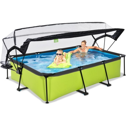Бассейн EXIT Lime 300x200x65 см с куполом и фильтр-насосом, зелёный