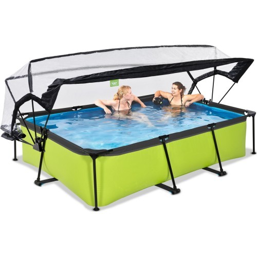 EXIT Lime pool 300x200x65cm with dome and filter pump - green