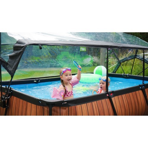 EXIT Lime pool 300x200x65cm with dome and filter pump - green