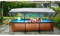 EXIT Lime pool 300x200x65cm with dome and filter pump - green