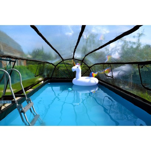 EXIT Wood pool 540x250 cm with dome and sand filter pump - brown Framed pool Rectangular 12600 L