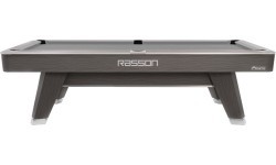 Бильярдный стол Pool Rasson ACURRA (серия MR-SUNG), 9 футов, серый (Sarum Strand), размер луз MATCHROOM, Simonis 760 жёлто-зелён