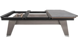 Billiard Table, Pool, Rasson ACURRA (MR-SUNG SERIES), 9 ft., Grey (Sarum Strand), MATCHROOM pocket size, Simonis 760 yellow gree